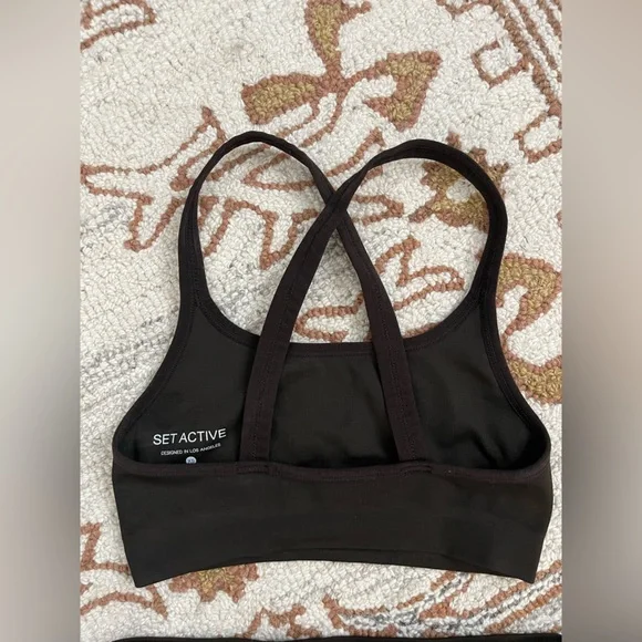 SET Active Dark Brown Leggings and Sports Bra - Picture 4 of 5